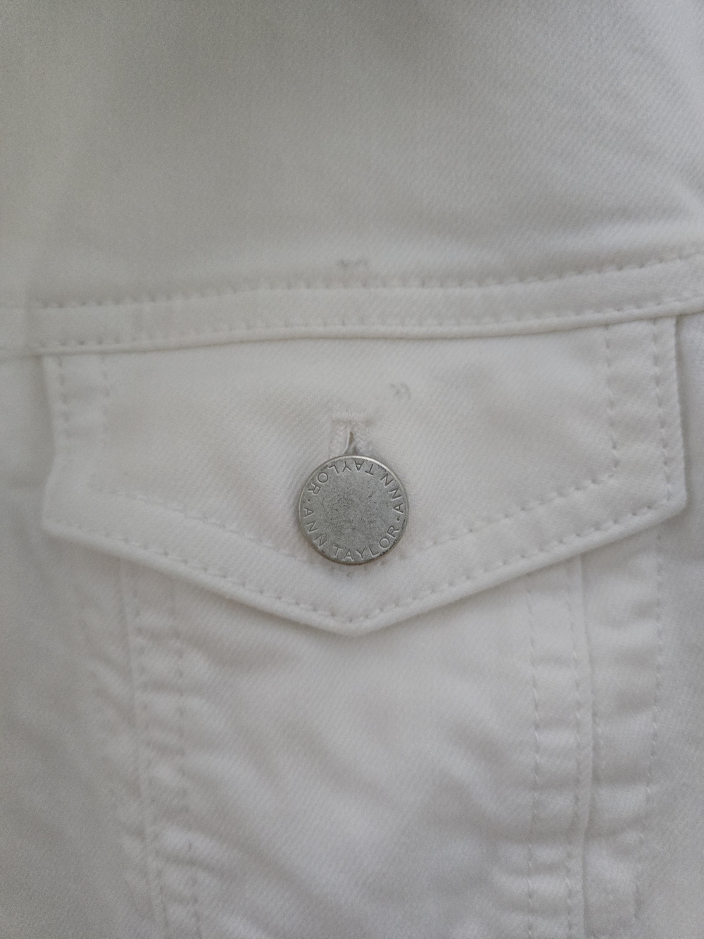 Ann Taylor White Denim Jean Jacket - Picture 3 of 9